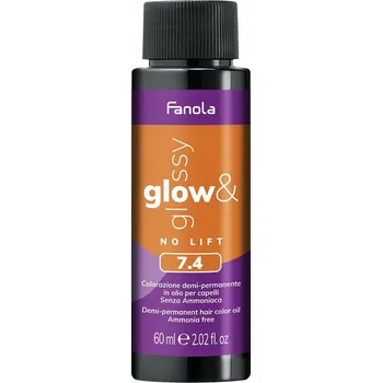Barva na vlasy Fanola Glow & Glossy 7.4 Tónovací barva na vlasy bez amoniaku 60 ml