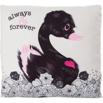 plyšák NICI polštář Love Černá Labuť 30x30cm, GREEN