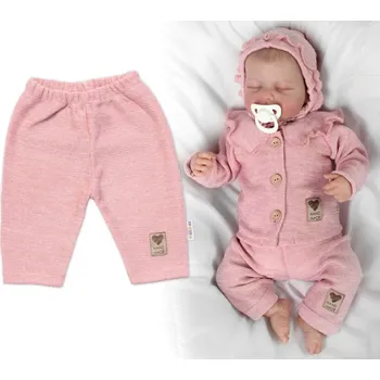Baby Nellys Pletené kalhoty Hand Made Girl, Baby Nellys, růžové Velikost: 74 (6-9m)