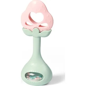 Hračka pro kojence BabyOno Kousátko s chrastítkem - Jahůdka, pastelová