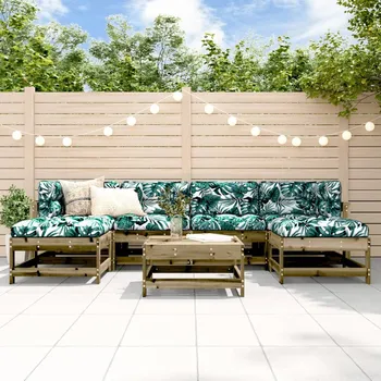 Zahradní sestava zahrada-XL 7dílná zahradní sedací souprava a podušky impregnovaná borovice 3185947