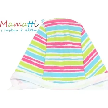 Kojenecké oblečení Čepička Mamatti - CAT- barevné proužky, vel. 62 Velikost: 62 (2-3m)