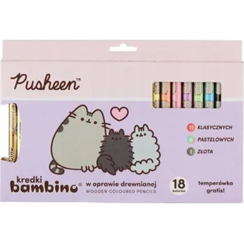 Pastelka Pastelky Bambino 18 ks Pusheen + ořezávátko