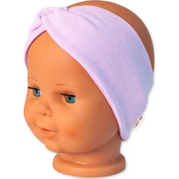 Dětská móda Baby Nellys Bavlněná čelenka dvouvrstvá, lila Velikost: 68/74 (6-9m)
