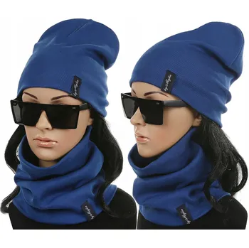 Čepice Sada Majka : čepice , nákrčník (rolák), univerzální velikost, modrá