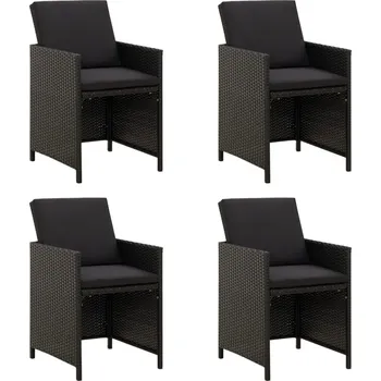 zahrada-XL Zahradní židle s poduškami 4 ks polyratan černé 316746