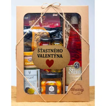 Dárková krabička VELKÁ DÁRKOVÁ SADA s Růžovým vínem Šťastného Valentýna (VELKÁ DÁRKOVÁ SADA s Růžovým vínem Šťastného Valentýna)