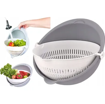 Cedník a síto OTOČNÉ SÍTKO S MÍSOU CEDNÍK DURSZLAK 21 cm 2v1