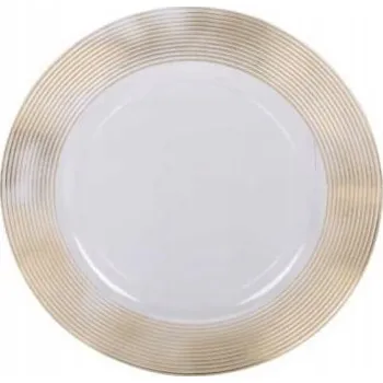 Talíř PODLOŽKA POD TALÍŘ NA VÁNOČNÍ STŮL ZLATÁ ELEGANTNÍ TRANSPARENTNÍ SE VZOREM PRŮMĚR 33 CM