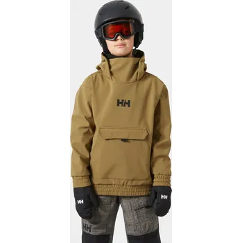 Dětská lyžařská softshellová bunda Helly Hansen Jr Powder Softshell Hoodie - sepia velikost 140