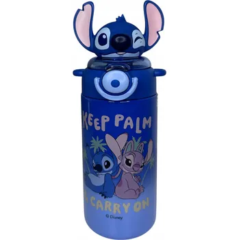 Termoska Dětská termoska Stitch se slámkou Lahev Na Pití Disney pro děti