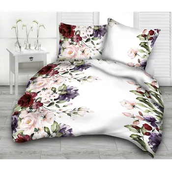 Povlečení Povlečení bavlněné Elena bíla 200x140cm+90x70cm TiaHome