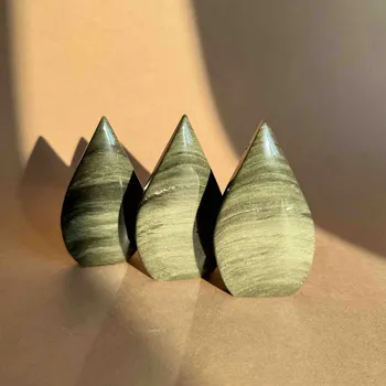 Drahý kámen Zlatý obsidián kapka Malý obelisk