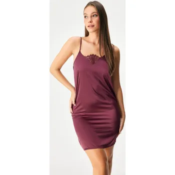 Dámské noční prádlo Saténová noční košilka Luisa Satine krátká