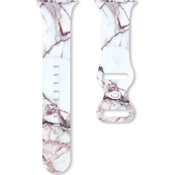 Příslušenství k chytrým hodinkám eses Silikonový mramorový řemínek pro Apple Watch - Bílý, 42mm, 44mm, 45mm