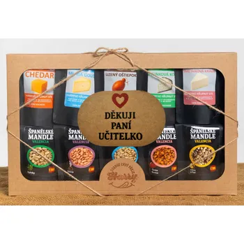 Dárková krabička Dárková sada 10 druhů Křupavý sýr a Španělské mandle