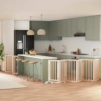 ohrádka pro psa zahrada-XL Zábrana pro psy s dvířky skládací 15 panelů 750 cm topol 3155646