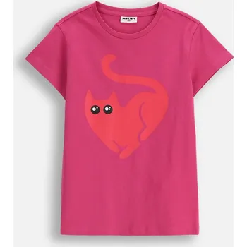 Dětské tričko pro dívky růžové s krátkým rukávem velikost 122 Mokida Z