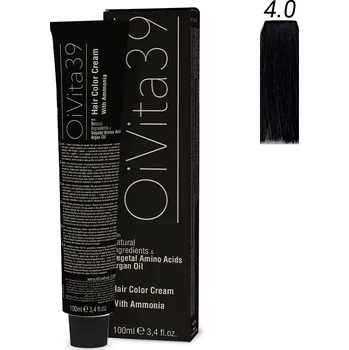 Barva na vlasy OiVita39 Hair Color Cream with Ammonia 4.0 - Profesionální krémová barva na vlasy s amoniakem 100 ml