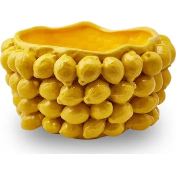 Váza Keramická váza/květináč Chakra Lemon žlutá, 24x42 cm