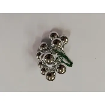 Vánoční dekorace Vánoční kouličky svazek 12 ks - stříbrná lesklá