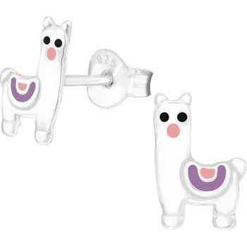 Prsten Dětské stříbrné náušničky Lama, puzetové