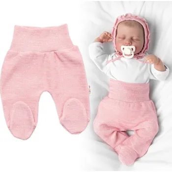 Kojenecké oblečení Baby Nellys Pletené kojenecké polodupačky Hand Made, Baby Nellys, růžové Velikost: 62 (2-3m)