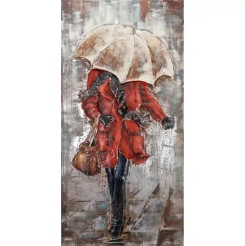 Obraz 3D kovový obraz LOFT DEŠŤ 1 60x120 cm