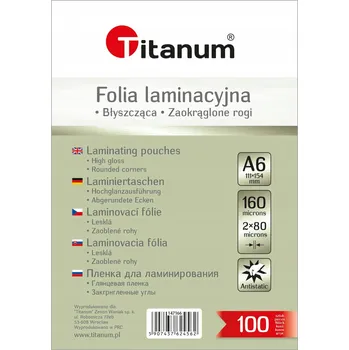 Laminovací fólie Fólie pro laminaci lesklá, měkká A6 Titanum
