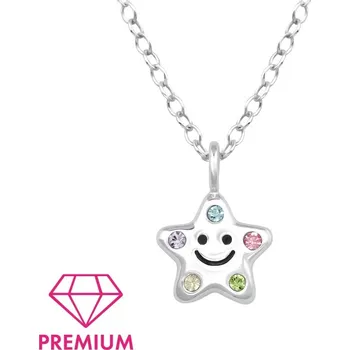 Prsten Dětský stříbrný řetízek s přívěškem Star Smile premium