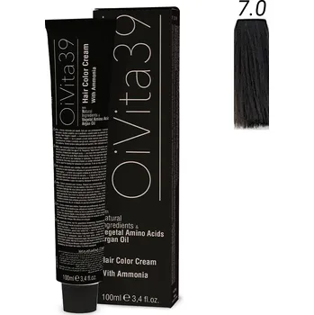 Barva na vlasy OiVita39 Hair Color Cream with Ammonia 7.0 - Profesionální krémová barva na vlasy s amoniakem 100 ml