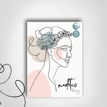 Dámské punčochy PUNČOCHY S KRAJKOVÝM PÁSEM NADOTEC KRÁSY 30 DEN Černá - L