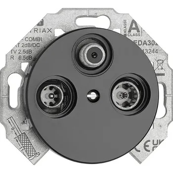 vypínač Porcelánová zásuvka TV/SAT černá modul