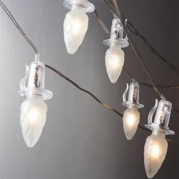 Vánoce Světelný řetěz Šiška, 20 LED žárovek Filament, čirý kabel, prodloužení, čirá