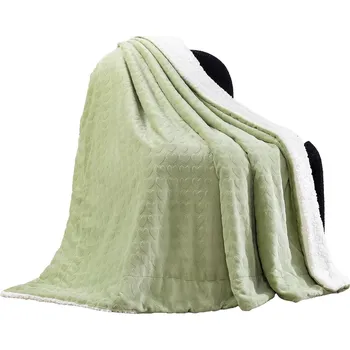 deka Hřejivá oboustranná deka "Svetr a Beránek" rozměr 200x230 cm, barva zelená