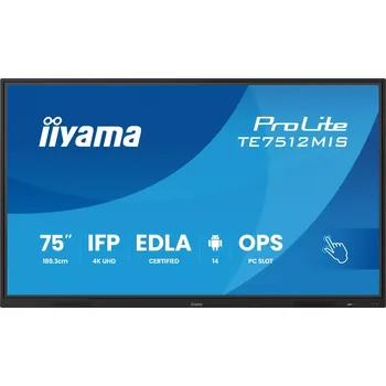 Monitor 75" iiyama TE7512MIS-B4AG:IPS,4K,40P,USB-C