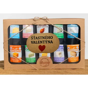Dárková krabička Křupavý sýr Dárková sada 10 druhů sýrů Šťastného Valentýna (Křupavý sýr Dárková sada 10 druhů sýrů Šťastného Valentýna)