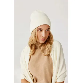Čepice Čepice - 100% merino vlna NAOMI - OFF WHITE