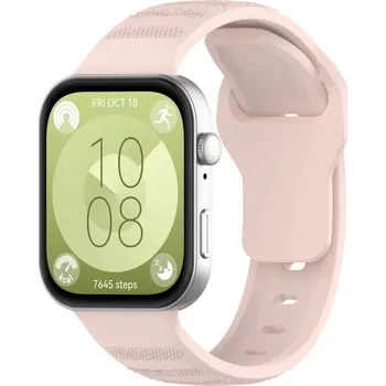Příslušenství k chytrým hodinkám eses Silikonový vzorovaný řemínek pro Huawei Watch Fit 3, 4 a 4 Pro - Růžový