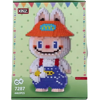 ostatní stavebnice XINZ 7287 Stavebnice Labubu bílý s kloboukem 4463 ks