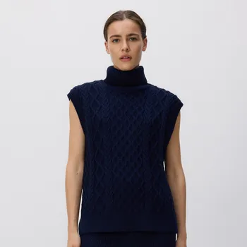 Reserved - Vesta s rolákem - tmavomodrá - 287GV-59X - 287GV-59X-L