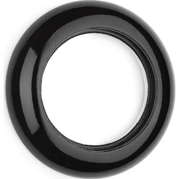 vypínač Porcelánový rámeček kulatý černý Data/TV/USB