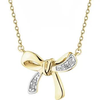 Náhrdelník Zlatý náhrdelník s diamanty - mašle - 0,01 ct - ryzost 585 - 220.976