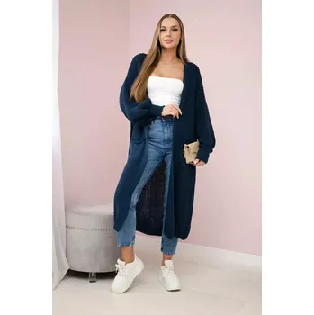 Dámský svetr Dámský svetr dlouhý kardigan IT-8 Tmavě modrá - K-Fashion tmavě modrá uni