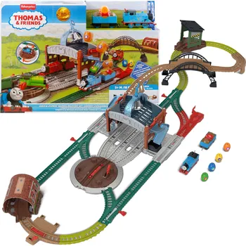 Vláček a vláčkodráha Fisher-Price Tomáš a přátelé Sada kolejí Dodávka sudů Nalož a vystřel + lokomotiva Tomáš