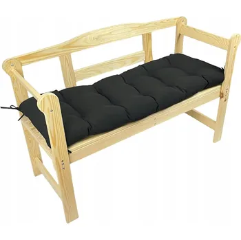 Polštář Polštář na lavičku Zahradní polstr ČERNÁ 120 cm