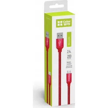 Datový kabel Kabel ColorWay USB - microUSB typ B, 2 m, červený