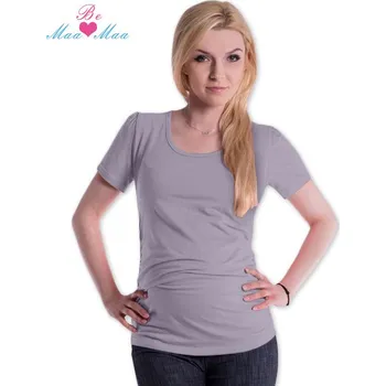 Těhotenské šaty Be MaaMaa Triko JOLY bavlna nejen pro těhotné - šedé Velikost oblečení: S/M