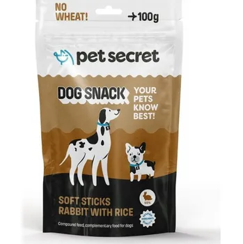 Pamlsek pro psa Tyčinky s králíkem a rýží 100g Pet Secret Psí pamlsek Měkké