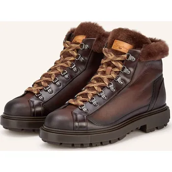 Pánské mokasíny Santoni Pánské Šněrovací Boty Farcry, tmavě hnědá, 43